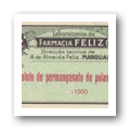 Rótulo de "Soluto de Permanganato de Potássio"