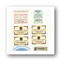 Conjunto de rótulos de especialidades farmacêuticas