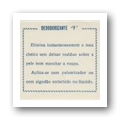 Rótulo de "Desodorizante F"