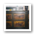 Fotografias de detalhes das pinturas existentes nos armários