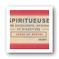 Rótulo de "Spiritueuse - Creme de Menthe"