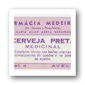 Rótulo de Cerveja Preta Medicinal, especialidade farmacêutica da Farmácia Medeiros em Avelar
