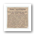Recorte de jornal com artigo intitulado “Tirar do estômago um alfinete «bebe» aberto”