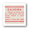 Rótulo de "Calicida"