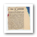 Recorte de jornal com artigo intitulado “A Cura do Artritismo”