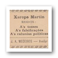 Rótulo de Xarope Martin, especialidade farmacêutica de J. A. de Medeiros