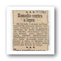 Recorte de jornal com artigo intitulado “Remédio contra a Lepra”