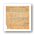 Carta enviada pela Farmácia Barral a António de Almeida Feliz