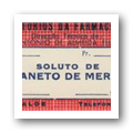 Rótulo de "Soluto de Oxianeto de Mercúrio"