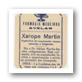 Rótulo de Xarope Martin, especialidade farmacêutica da Farmácia Medeiros em Avelar