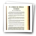 Artigo "IV Curso de Férias da Escola de Farmácia de 1 a 15 de Agosto de 1941"