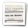 Envelope da Farmácia Taborda para armazenamento de Borato de Sódio.