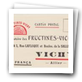 Vale postal contendo publicidade das especialidades farmacêuticas dos Laboratórios Fructines-Vichy